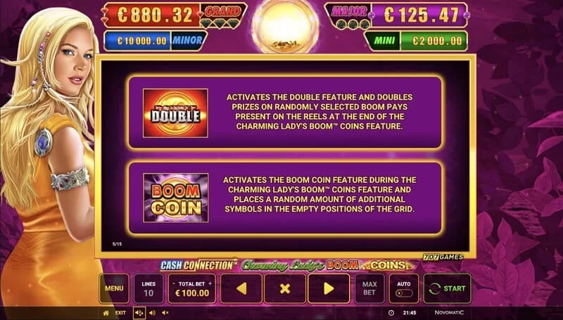 Cash Connection - Charming Lady's Boom Coins - Boom Coin i bllokuar me shumëfishues